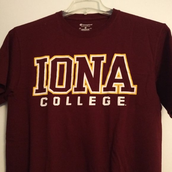 Unisex Iona College maroon t-shirt - M - Picture 2 of 2